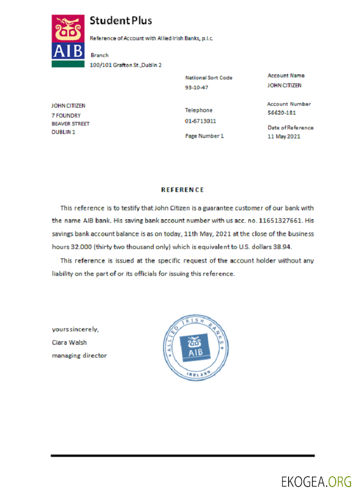 Irlande , AIB , reference